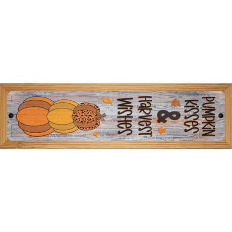 Pumpkin Kisses Novelty Metal Street Sign 19" x 5.5" (WB-K)