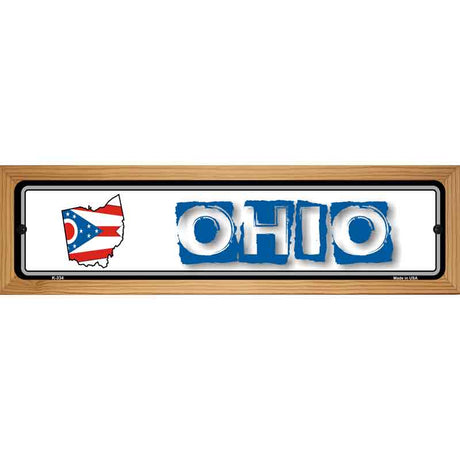 Ohio State Outline Novelty Metal Vanity Street Sign 19" x 5.5" (WB-K)
