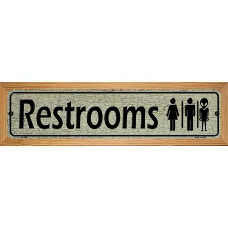 Restrooms Metal Novelty Street Sign 19" x 5.5" (WB-K)