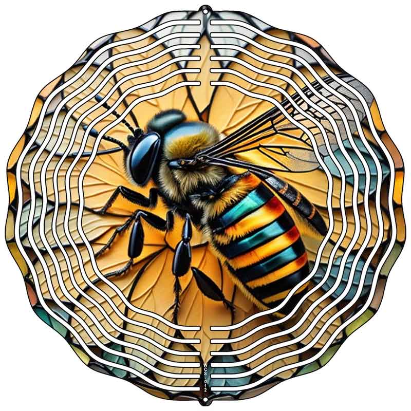 Bee on Flower Novelty Metal Wind Spinner