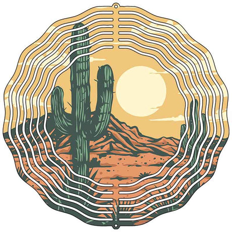 Desert Sunset Novelty Metal Wind Spinner
