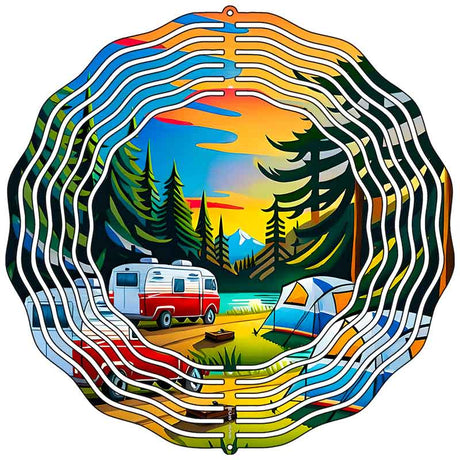 Camping in Forest Novelty Metal Wind Spinner