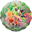 Hummingbird Welcome Flowers Novelty Metal Wind Spinner