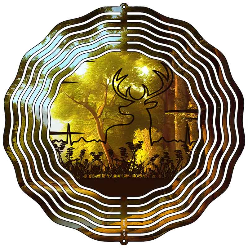Elk in Scope Novelty Metal Wind Spinner