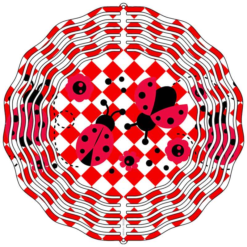 Ladybugs Novelty Metal Wind Spinner