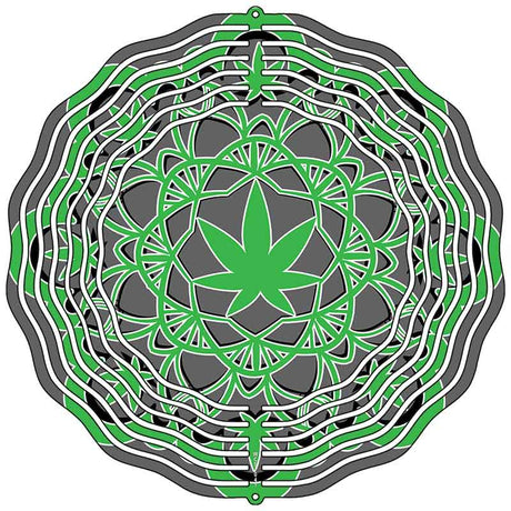 Weed Doily Pattern Novelty Metal Wind Spinner