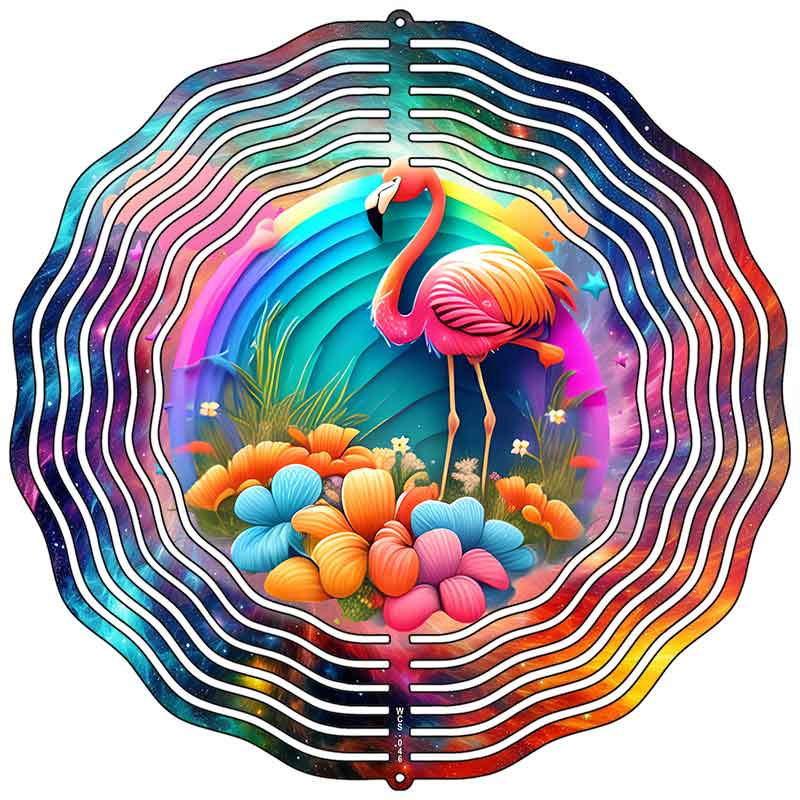 Flamingo Colors Novelty Metal Wind Spinner