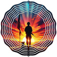 Soldier Sunset Novelty Metal Wind Spinner