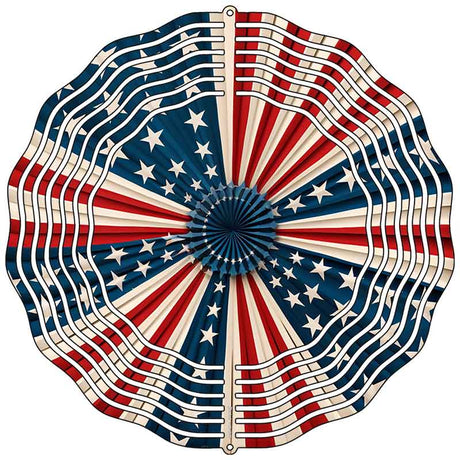 American Flag Pinwheel Novelty Metal Wind Spinner