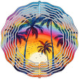 Palms Rainbow and Birds Novelty Metal Wind Spinner