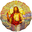 Jesus Stained Glass Sunburst Novelty Metal Wind Spinner