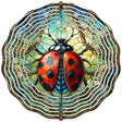 Ladybug Stained Glass Novelty Metal Wind Spinner