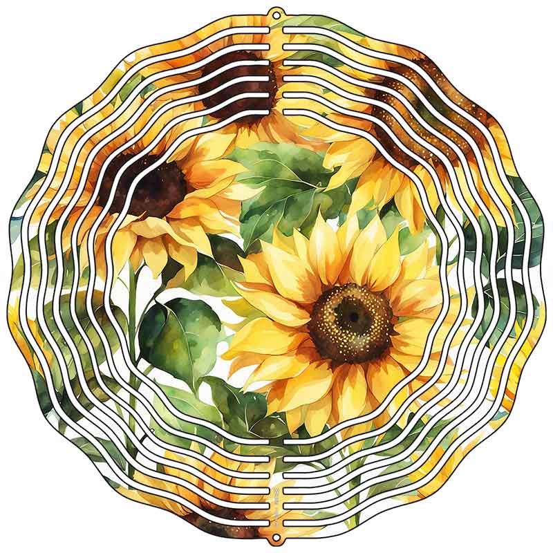Sunflowers Novelty Metal Wind Spinner