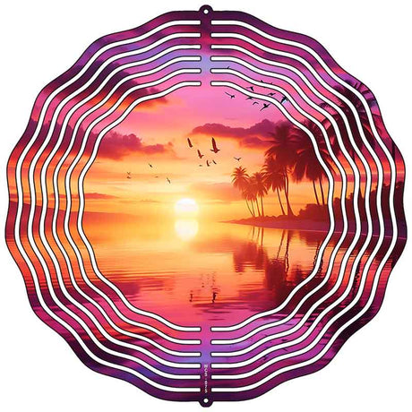Sunset and Birds Novelty Metal Wind Spinner