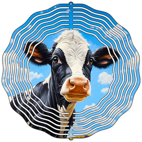 Cow and Clouds Novelty Metal Wind Spinner