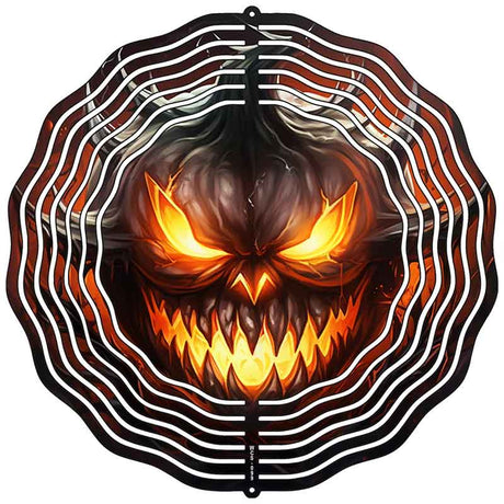 Halloween Dark Scary Pumpkin Novelty Metal Wind Spinner