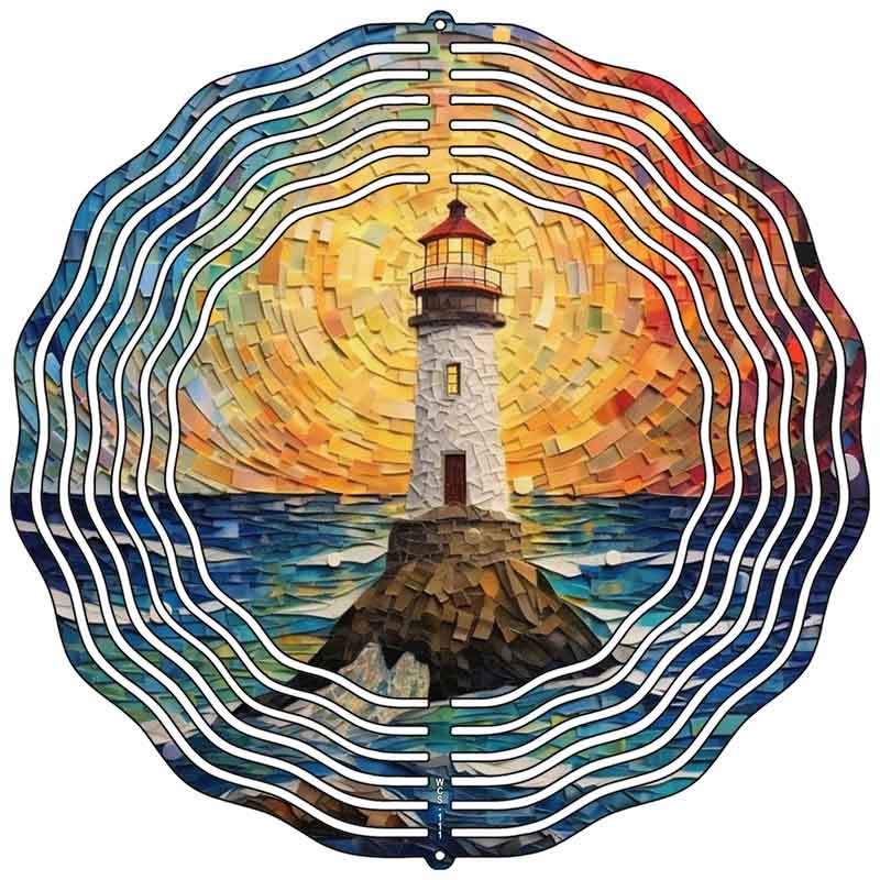 Lighthouse Novelty Metal Wind Spinner