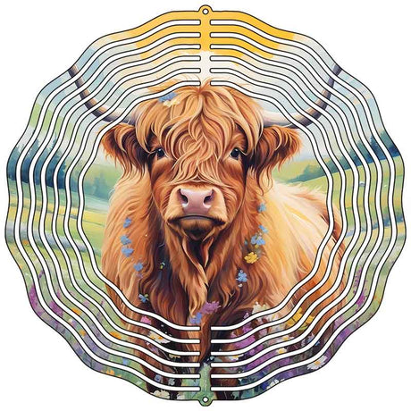 Long Haired Cattle Novelty Metal Wind Spinner