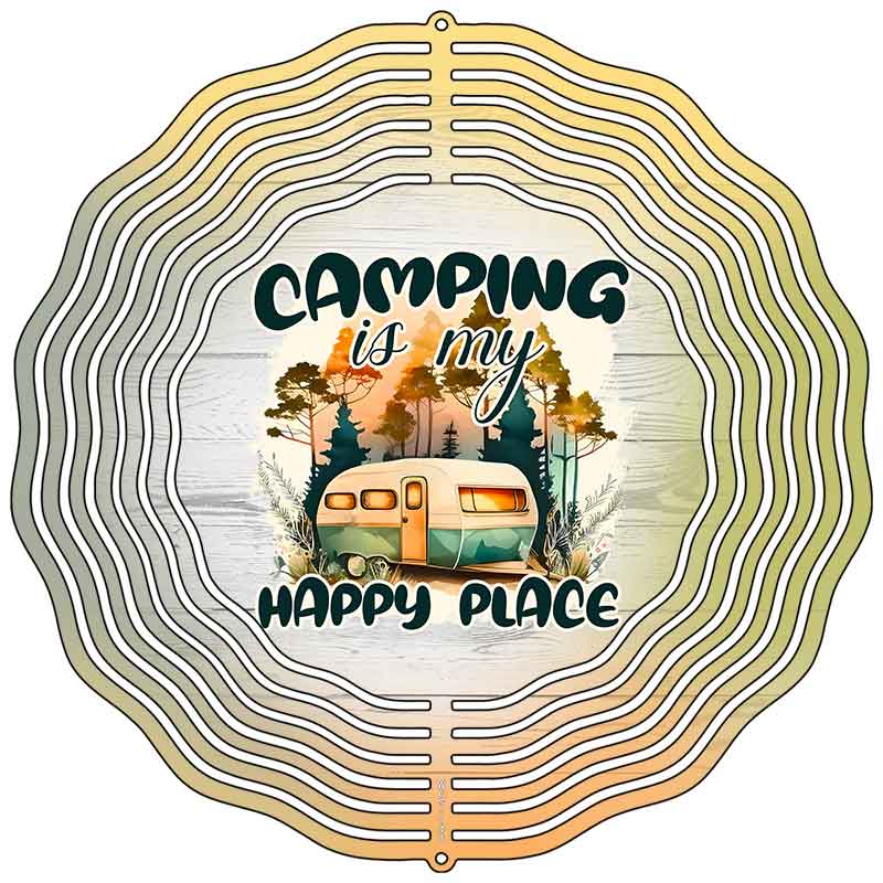 Camping is My Happy Place Novelty Metal Wind Spinner