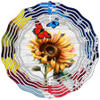 Sunflower with Butterflies Novelty Metal Wind Spinner