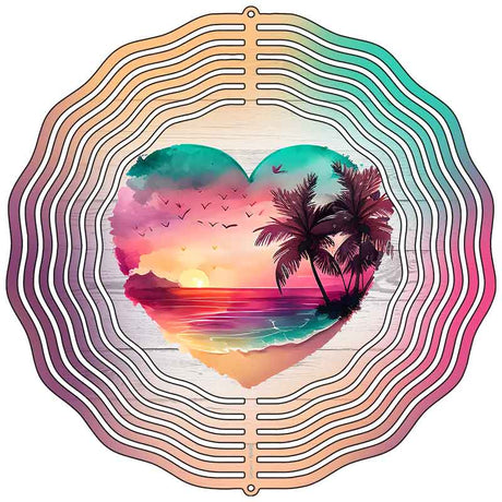 Heart Beach Waves Novelty Metal Wind Spinner