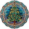 Christmas Tree Stained Glass Novelty Metal Wind Spinner