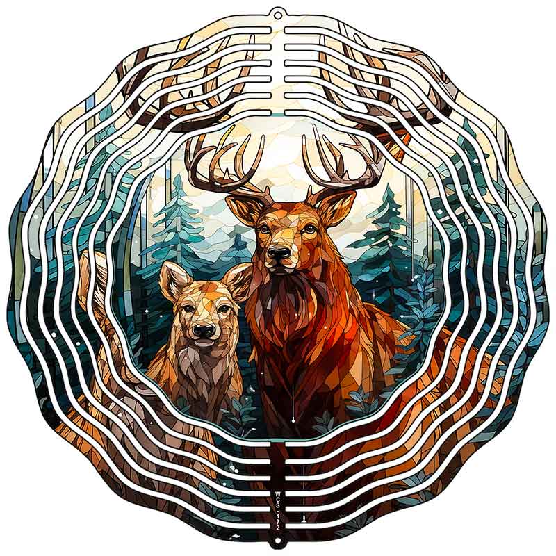 Deer Zoomed In Novelty Metal Wind Spinner