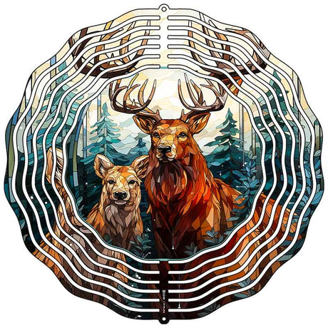 Deer Zoomed In Novelty Metal Wind Spinner