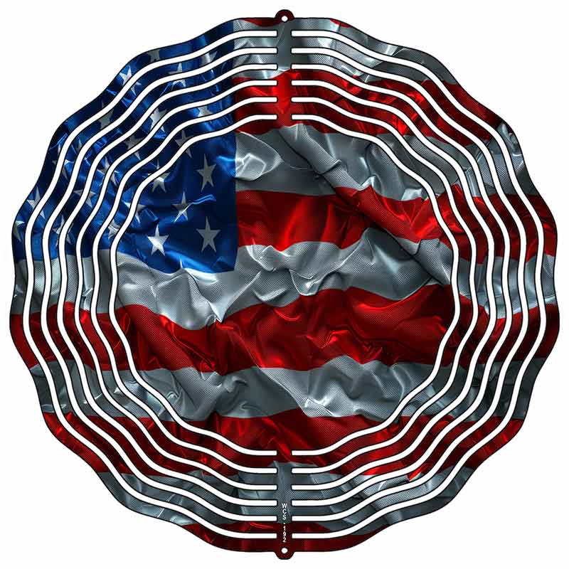 American Flag Foiled Novelty Metal Wind Spinner
