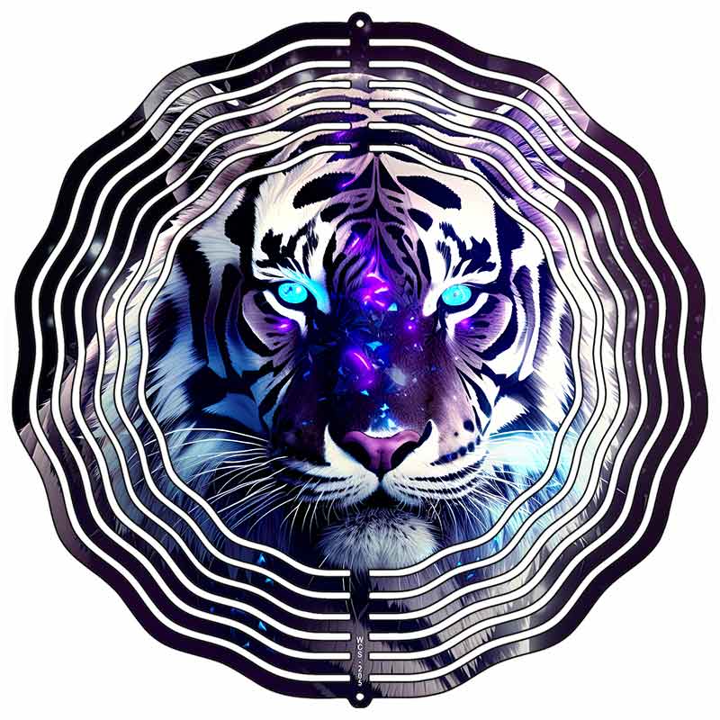 Black and White Tiger Novelty Metal Wind Spinner