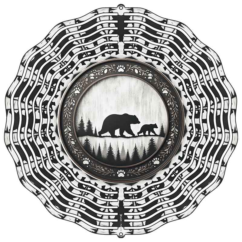 Bear Silhouette Novelty Metal Wind Spinner WCS-273