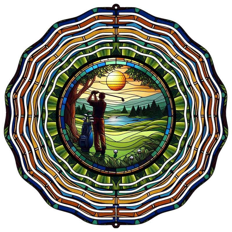 Golfing Paradise Novelty Metal Wind Spinner WCS-281