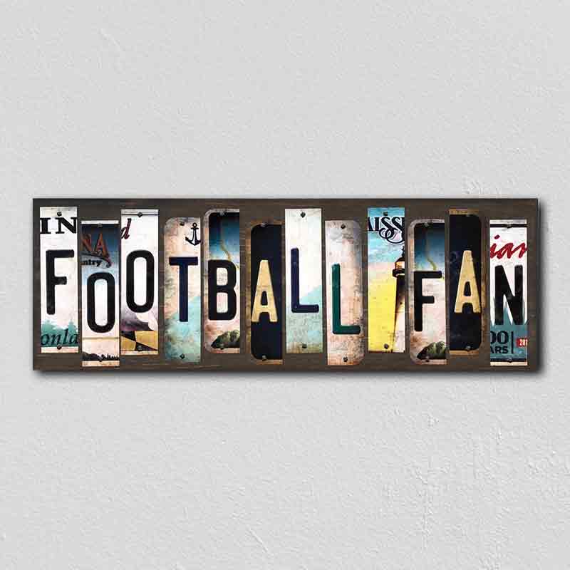 Football Fan License Plate Tag Strips Novelty Wood Signs WS-287