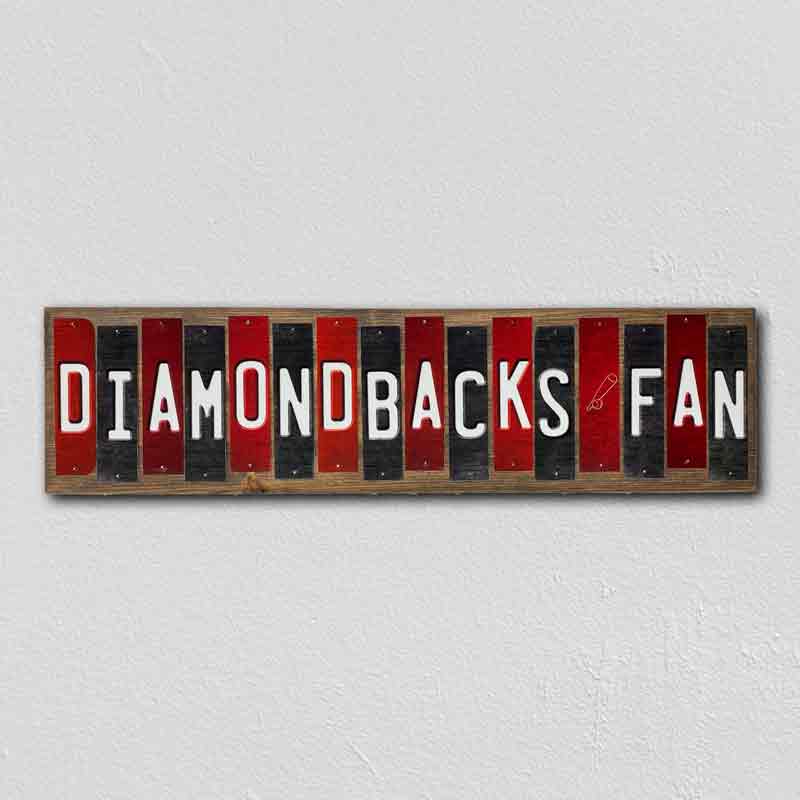 Diamondbacks Fan Team Colors Baseball Fun Strips Novelty Wood Sign WS-623