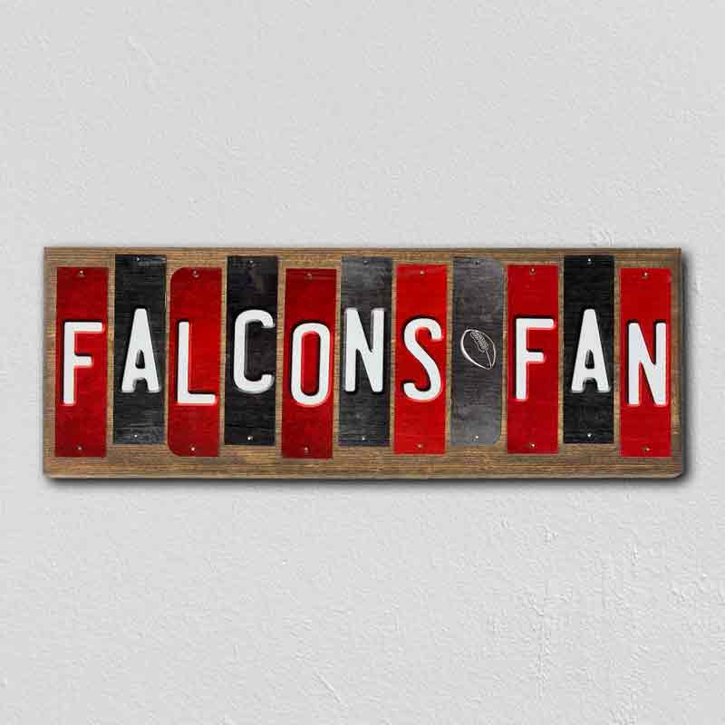 Falcons Fan Team Colors Football Fun Strips Novelty Wood Sign WS-761