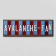 Avalanche Fan Team Colors Hockey Fun Strips Novelty Wood Sign WS-813