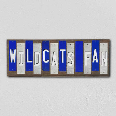 Wildcats Fan KY Team Colors College Fun Strips Novelty Wood Sign WS-847