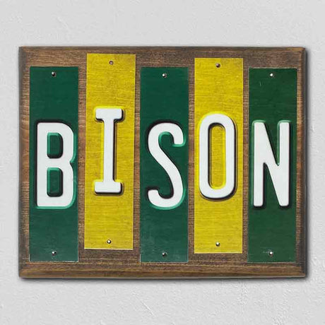 Bison Team Colors College Fun Strips Novelty Wood Sign WS-880