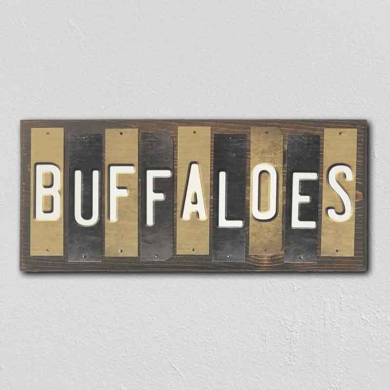 Buffaloes Team Colors College Fun Strips Novelty Wood Sign WS-888