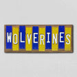 Wolverines Team Colors College Fun Strips Novelty Wood Sign WS-926