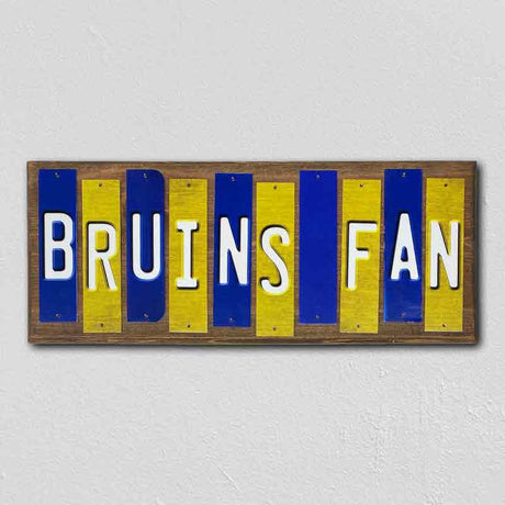 Bruins Fan Team Colors College Fun Strips Novelty Wood Sign WS-951