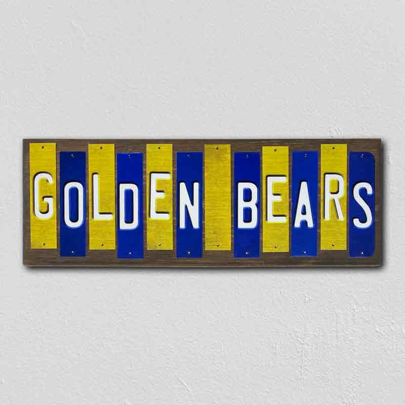 Golden Bears Team Colors College Fun Strips Novelty Wood Sign WS-956