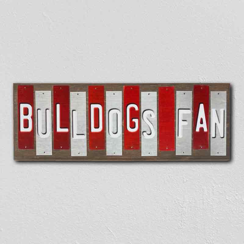 Bulldogs Fan MS Team Colors College Fun Strips Novelty Wood Sign WS-969