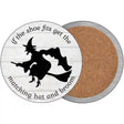 Matching Hat and Broom Witch Novelty Circle Coaster Set of 4