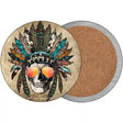 Headress Skull With Aviators Novelty Circle Coaster Set of 4