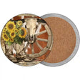Boots Cow Skull Barn Novelty Circle Coaster Set of 4