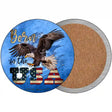 Eagle Born In The USA Blue Novelty Circle Coaster Set of 4