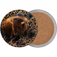 Bison Dark Animal Print Novelty Circle Coaster Set of 4
