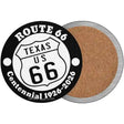 Texas Route 66 Centennial Novelty Circle Coaster Set of 4