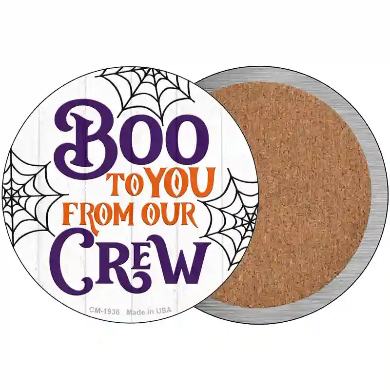 Boo To You From Our Crew Novelty Circle Coaster Set of 4